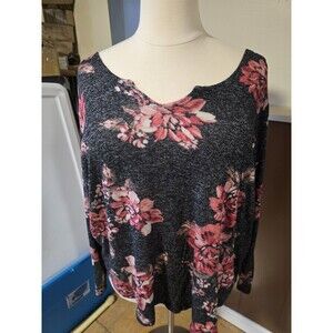 Maurices 24/7 Lightweight Sweater  Long Sleeve Floral Women’s Plus Size 3x